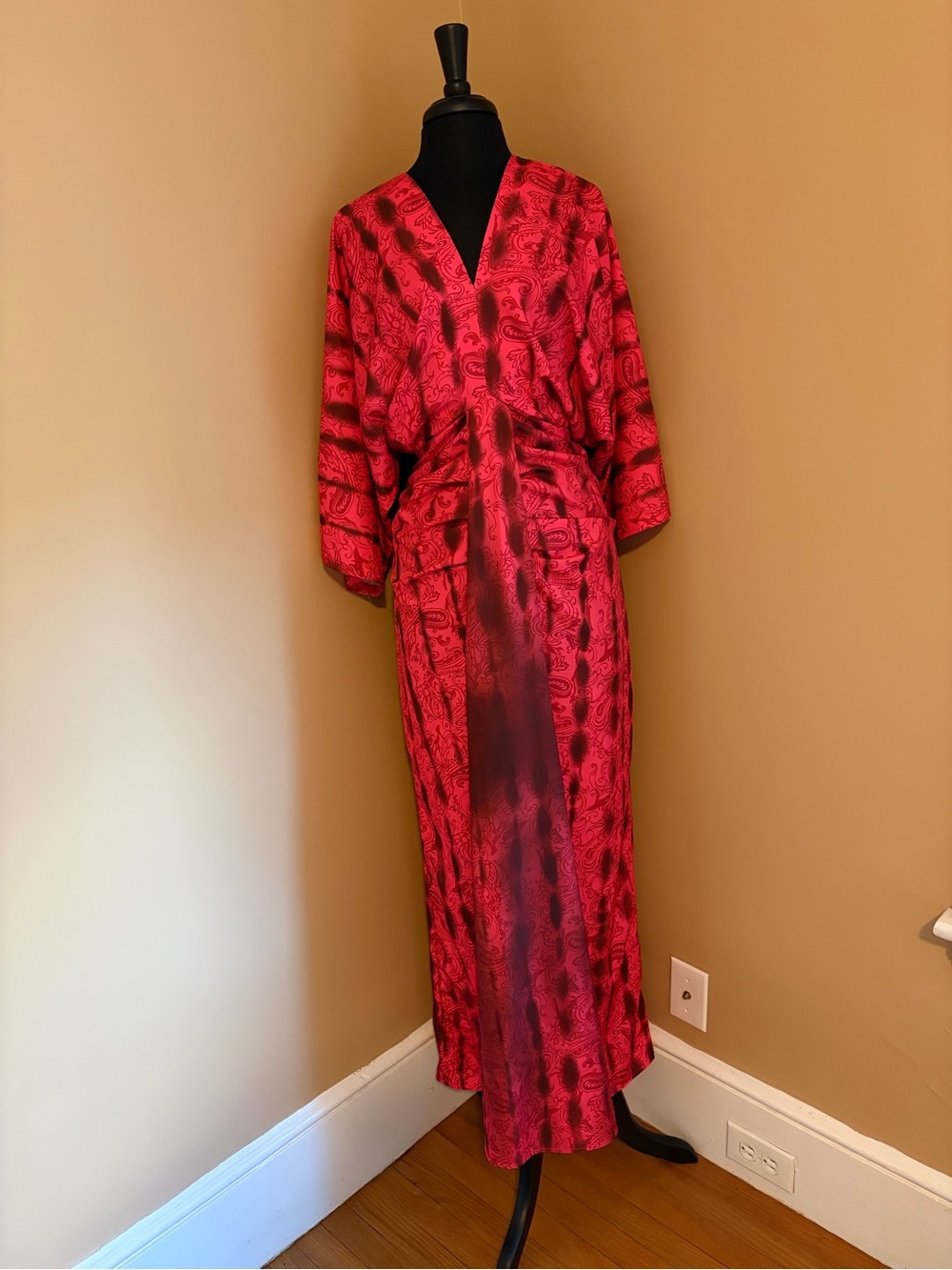 Red Patterned Maxi Dress - Brand Unknown
